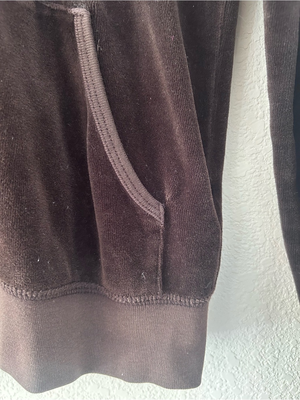 Juicy Couture Vintage Chocolate Brown Velour Zip Up Hoodie Size M - Picture 5 of 8